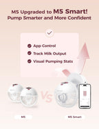 M5 Smart APP Controlled Wearable Breast Pump, 2-Pack Cozy Red