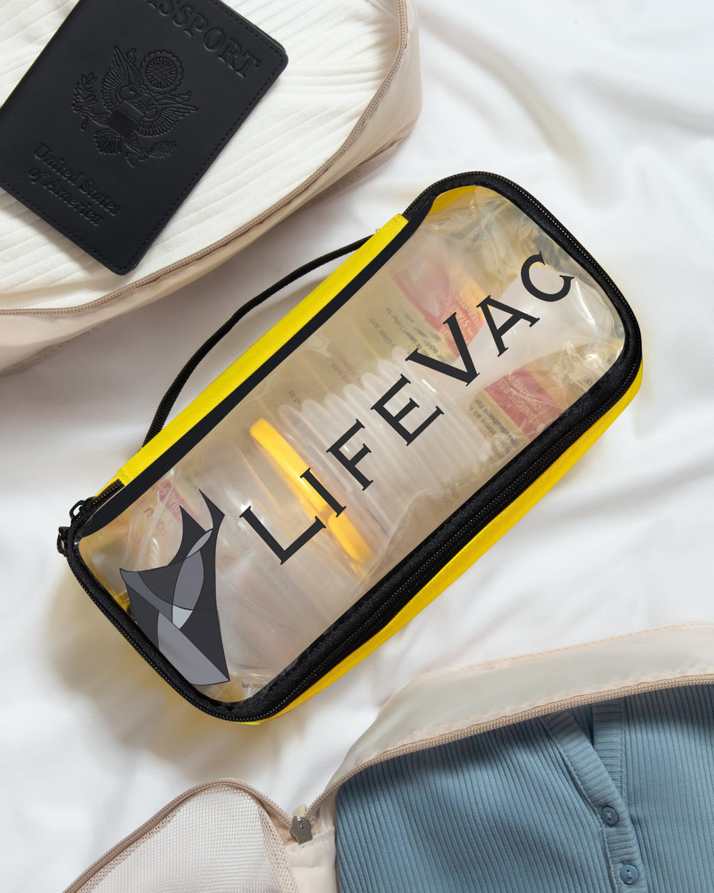 Yellow Travel Kit 2 Pack - Portable Suction Rescue Device, First Aid Kit for Kids and Adults, Portable Airway Suction Device for Children and Adults